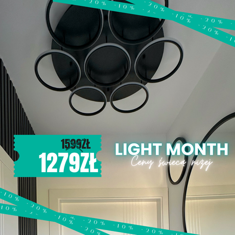 Plafon Ledowe Okręgi 7 czarna out 3k