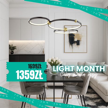 Ledowa Lampa wisząca Aurora No.3 50cm 3k czarna