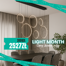 Lampa wisząca Ledowe Okręgi No.8 czarna 180cm 3k