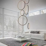 Lampa wisząca Ledowe Okręgi No.8 czarny 90cm 4k Dali