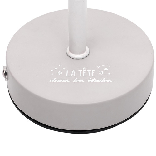 Lampa stołowa ładowana z ażurowymi        gwiazdkami biała