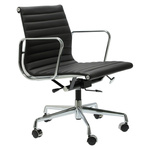 Fotel biurowy CH1171T czarna skóra,chrom