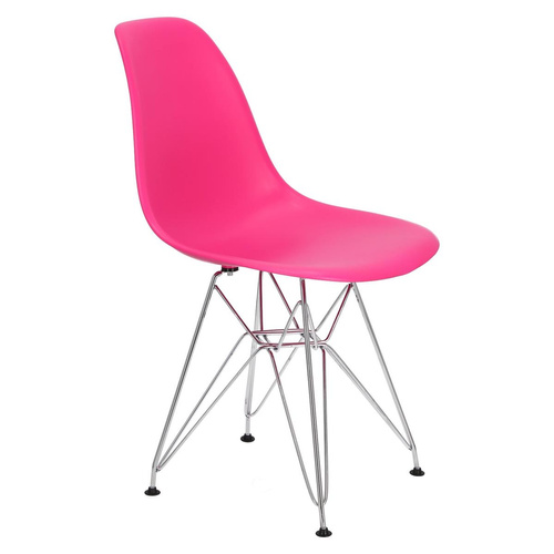 Krzesło P016 PP dark pink, chromowane nogi