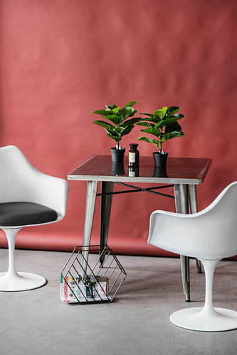 Krzesło TulAr białe/czarna poduszka