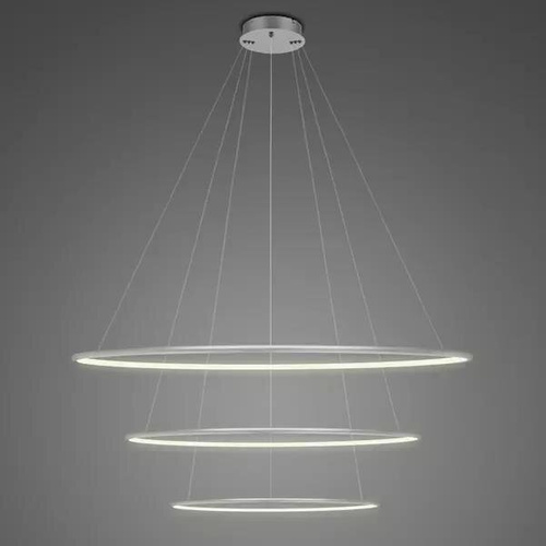 Lampa wisząca Ledowe Okręgi No.3 80cm 3k srebrna Dali