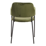 Krzesło Lima welurowe z podłokietnikami   zielone