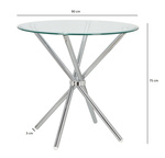 Stół Ufo 80cm transparentny/ chrom