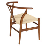 Krzesło Wicker Naturalne brązowe cieme i nspirowane Wishbone