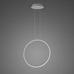 Lampa wisząca Ledowe Okręgi No.1 X 60cm 4k srebrna ściemnialna