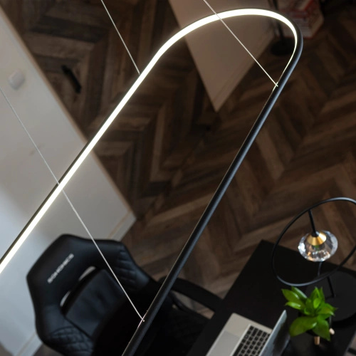 Lampa wisząca Ledowe Okręgi Oval No.1 120cm 4k czarna