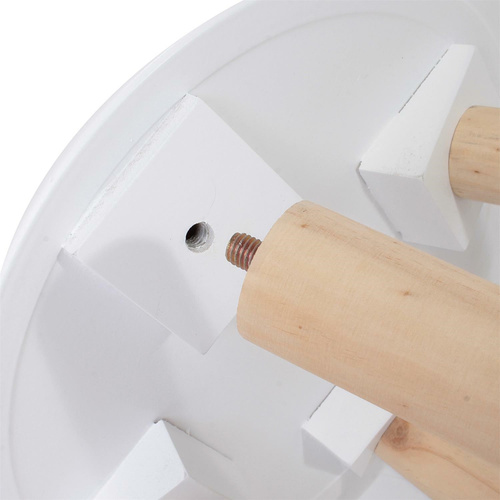 Zestaw 2 okrągłych stolików  biały/naturalny