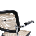 Krzesło VIENNA rattanowo czarne z podłokietnikami