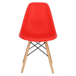 Krzesło P016W PP czerwone,drewniane nogi