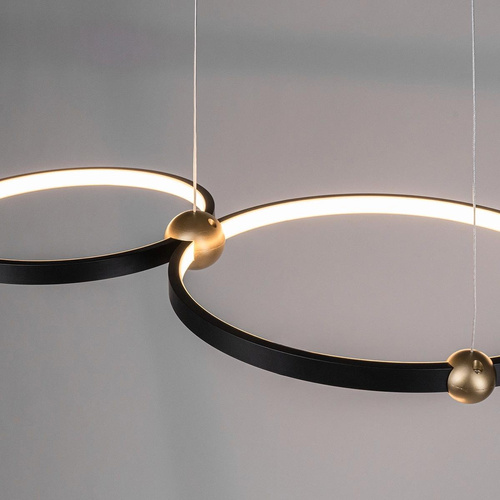 Ledowa Lampa wisząca Aurora No.3 50cm 3k czarna ściemnialna