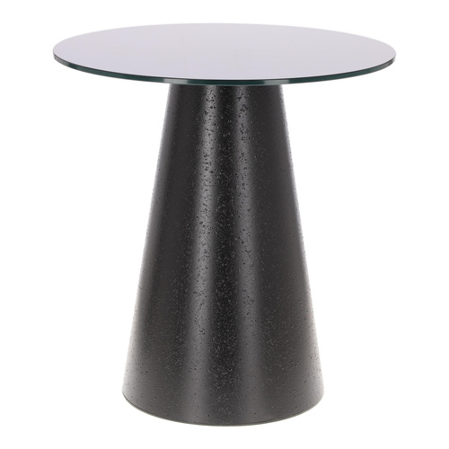 Stolik kawowy Soleilo szklany okrągły     60cm czarny