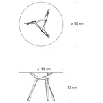 Stół Troy 90cm transparentny/ czarny