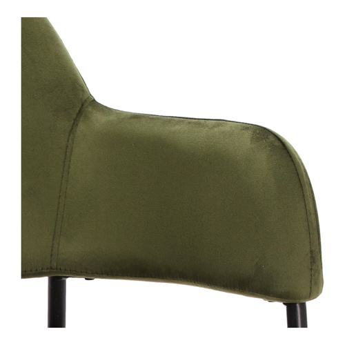 Krzesło Lima welurowe z podłokietnikami   zielone