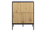 Komoda Seaford IV czarna dąb naturalny