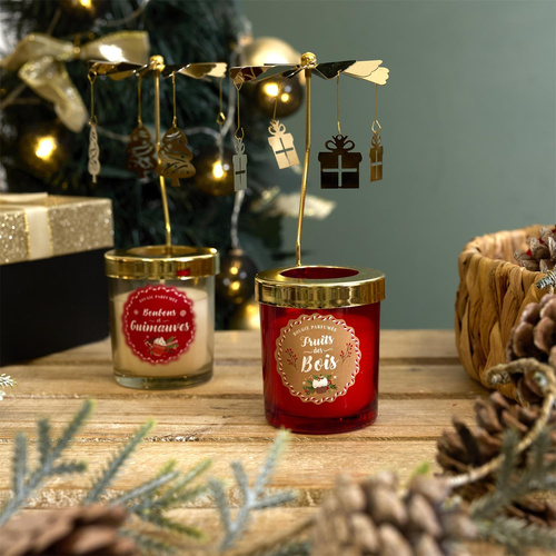 Świeca zapachowa świąteczna karuzela      czerwona