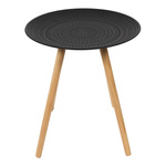 Zestaw 2 okrągłych stolików  czarny/naturalny