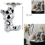 Figurka Miś origami z srebrną tacą        srebrny