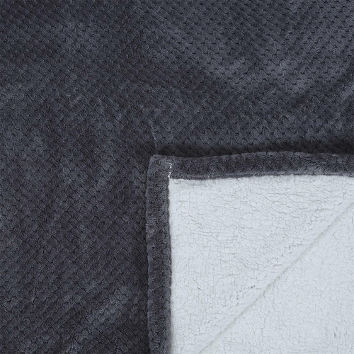 Koc Sherpa szary 180x220cm gruby          pikowany