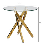 Stolik kawowy Amber 60cm transparentny/   złoty