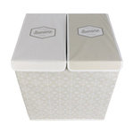 Kosz na pranie podwójny 50x41x57 szary  tkanina