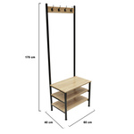 Wieszak Country z 3 półkami naturalny/czarny