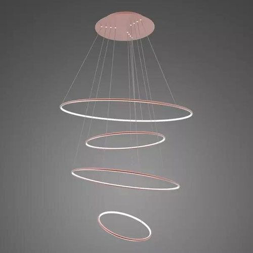 Lampa wisząca Ledowe Okręgi No.4 100cm 4k Różowe Złoto 
