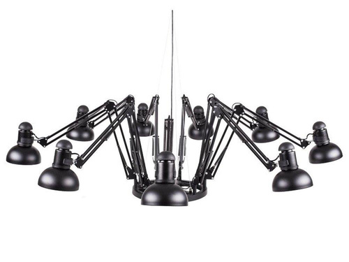 Lampa wisząca SPIDER-9 czarna 65 - 215 cm