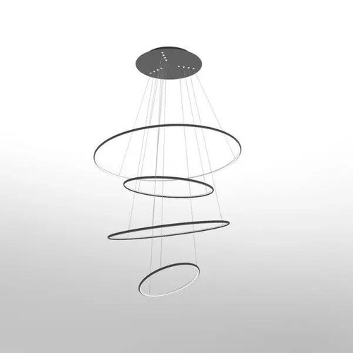 Lampa wisząca Ledowe Okręgi No.4 100cm czarna 4k Dali