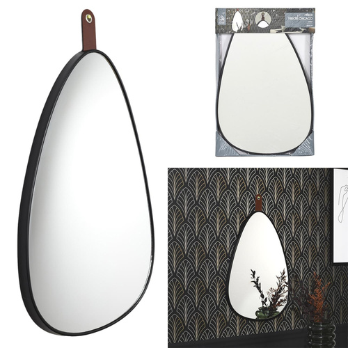 Lustro Chigago czarne z uchwytem