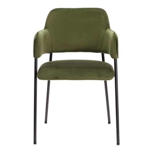 Krzesło Lima welurowe z podłokietnikami   zielone