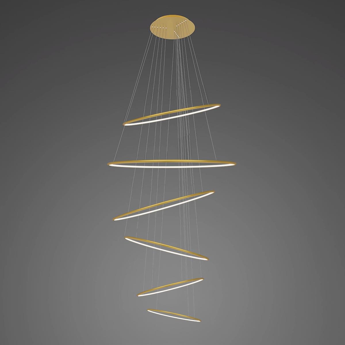 LED-Hängeleuchte Ledowe Okręgi No.6 gold – Gesamtansicht