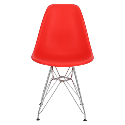 Krzesło P016 PP czerwone, chromowane nogi