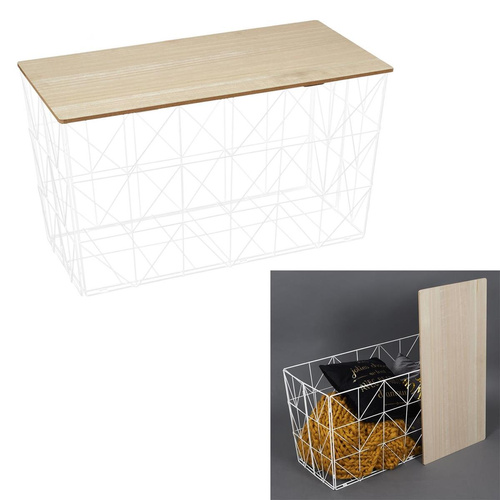 Kosz/stolik Upper składany biały