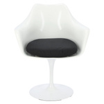 Krzesło TulAr białe/czarna poduszka