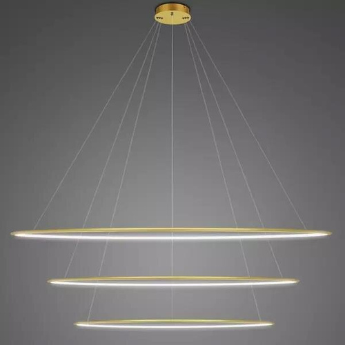 Lampa wisząca Ledowe Okręgi No.3 230cm 4k złota 