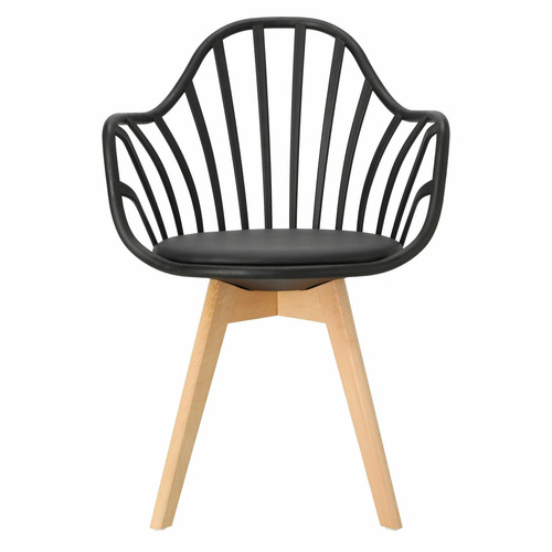 Krzesło Sirena z podłokietnikami czarne