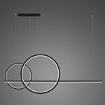 Lampa wisząca LINEA No.4  Φ60/40 cm czarna 3k ściemnialna