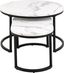 Zestaw stolików Spiro biały owalny