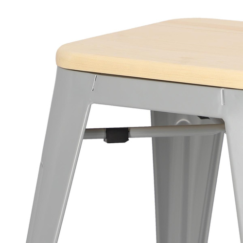 Stołek Paris Wood szary sosna naturalna