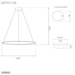 Lampa wisząca Ledowe Okręgi No.1 100cm 4k biała