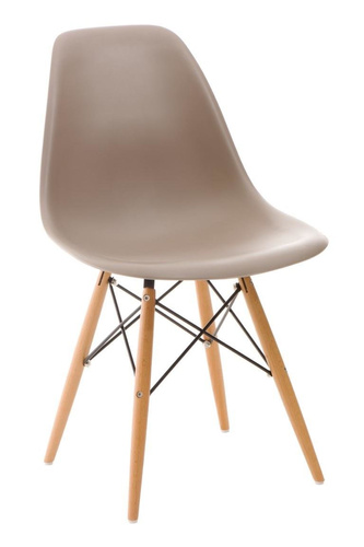 Krzesło P016W PP mild grey, drewniane nogi