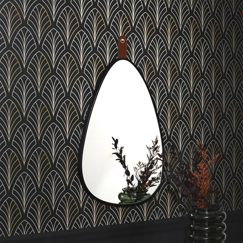 Lustro Chigago czarne z uchwytem