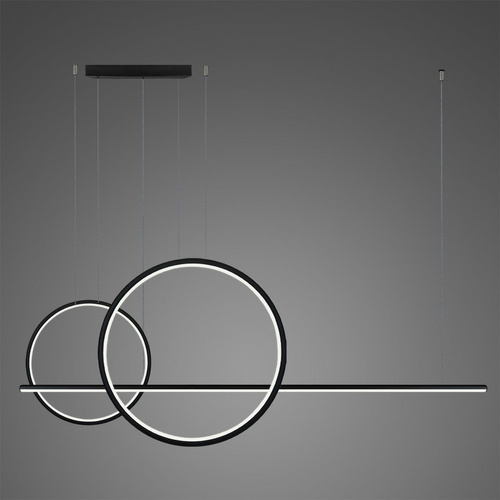Lampa wisząca LINEA No.4  Φ60/40 cm czarna 3k ściemnialna