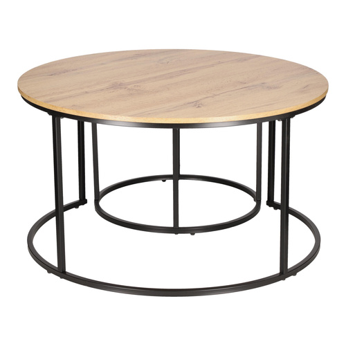 Zestaw 2 stolików Ruth naturalne/czarne