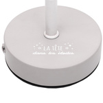 Lampa stołowa ładowana z ażurowymi        gwiazdkami biała