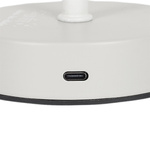 Lampa stołowa ładowana z ażurowymi        gwiazdkami biała